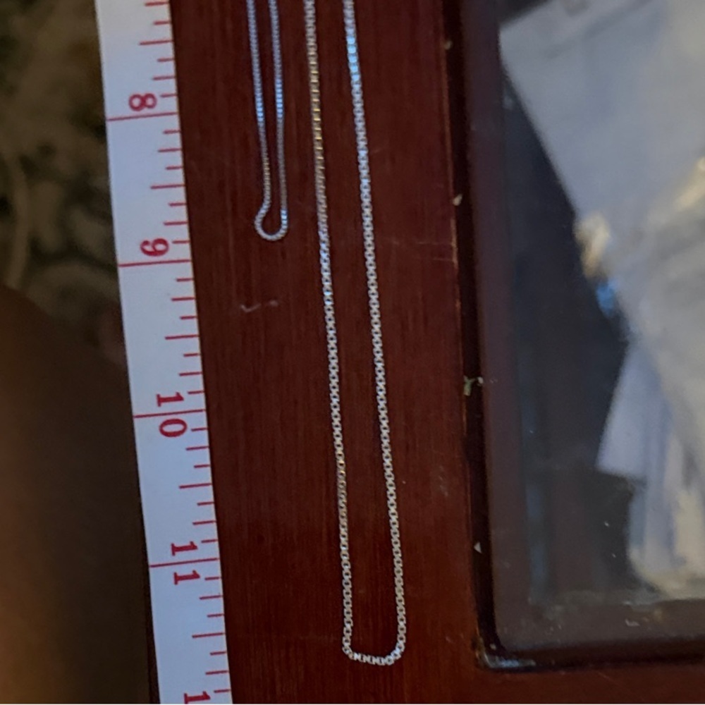 Two Elegant 925 Sterling Silver Box Chain Necklace - Picture 15 of 15
